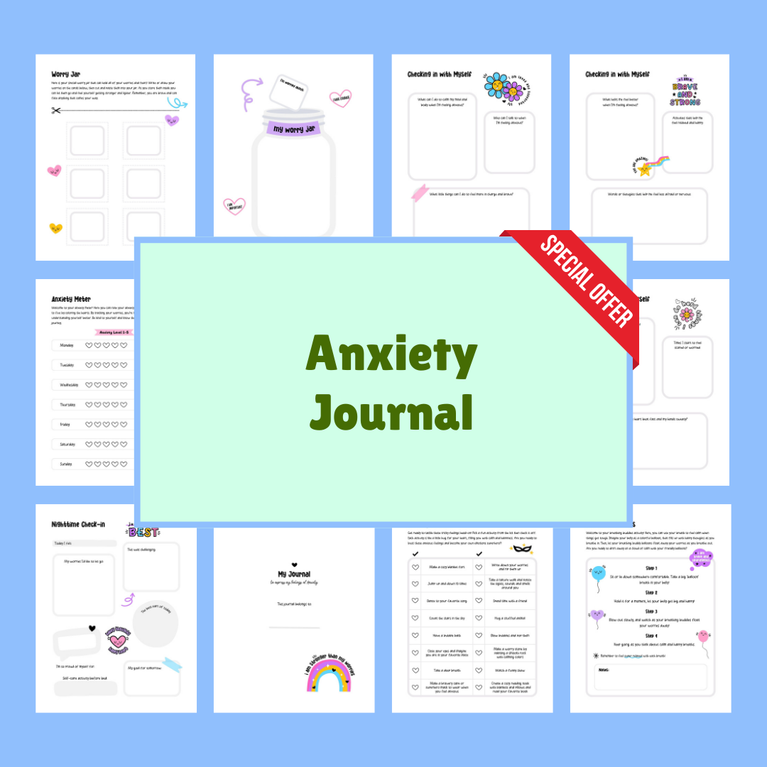 🌈 Kids Mental Health Bundle – Printable Journals & Sticker Packs (Instant Download)