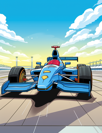 Racing Car Colouring Book 100 pages - Printable