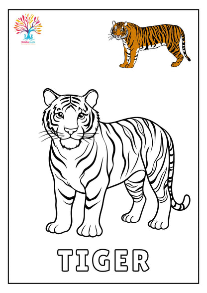 50 Wild Animal Colouring Book for Kids - Printable