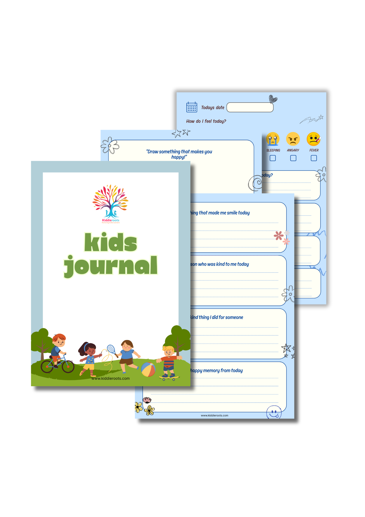 Kids Daily Journal – Printable PDF for Unlimited Use | Fun & Educational Writing & Drawing Pages