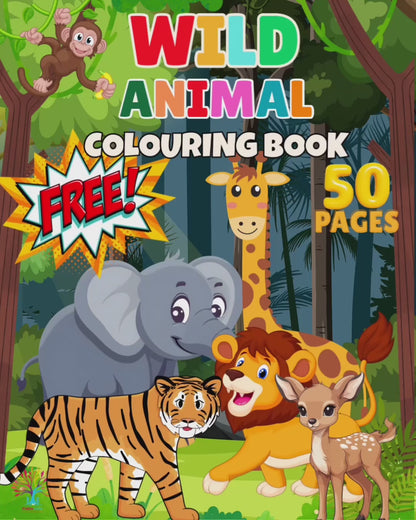 50 Wild Animal Colouring Book for Kids - Printable